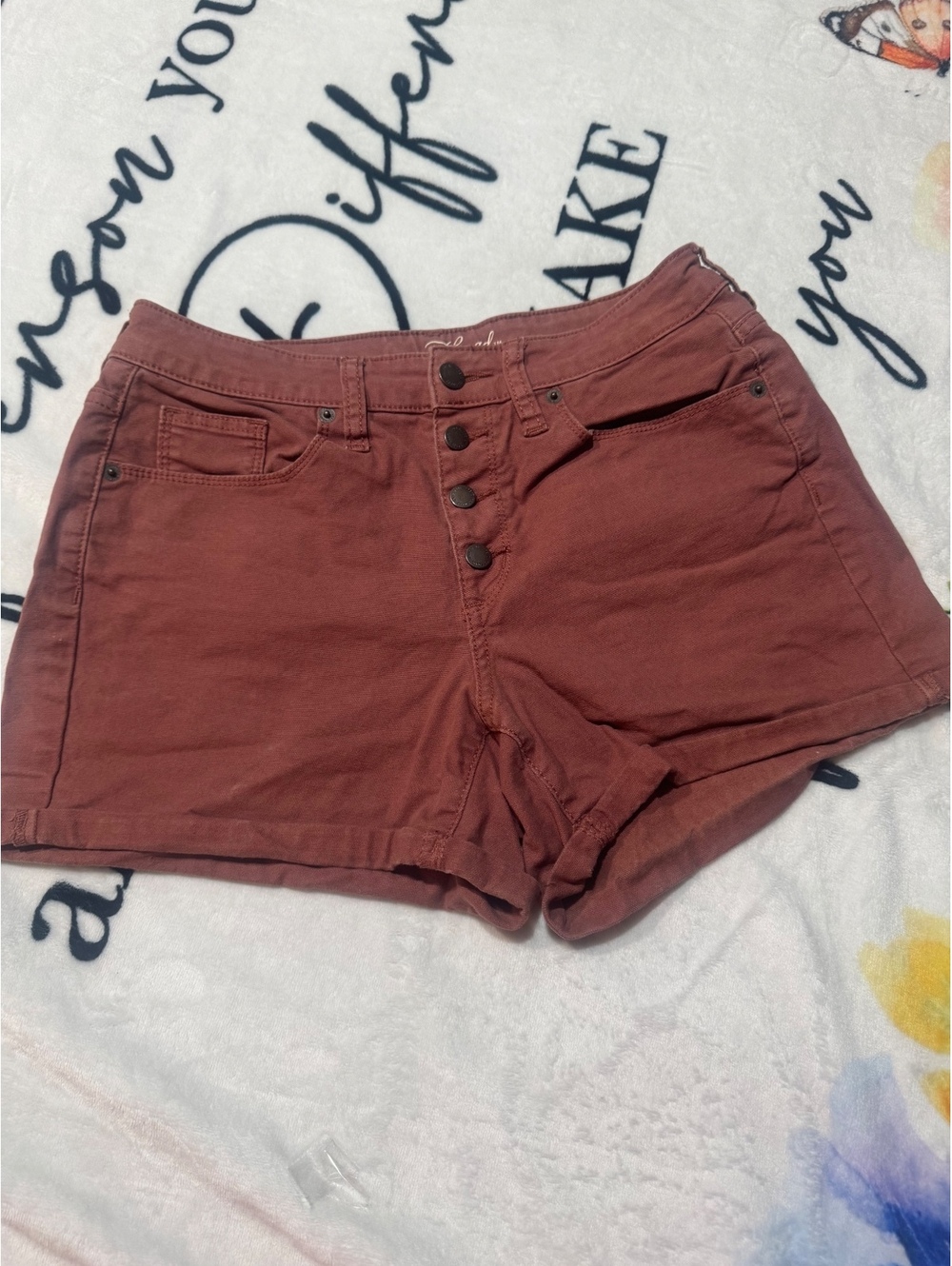 Universal Thread Womens Shorts Size 4/27 Rust Denim Stretch High Rise